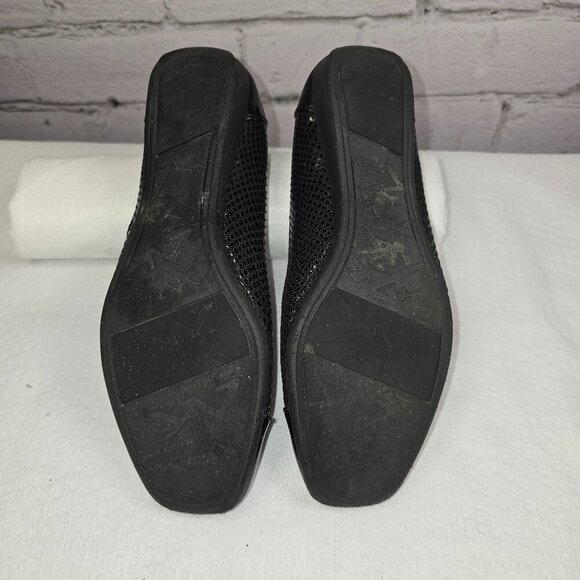 ANNE KLEIN SPORT WOMENS BLACK SQUARE TOE SLIP ON SHORT WEDGE SHOE SIZE 6 EUC - Picture 2 of 8